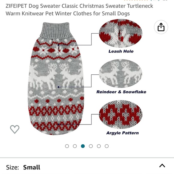 Small Dog Christmas Sweater - Picture 2 of 7